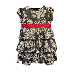 24 M Girl Carter's Dress Black White Floral Print with Diaper Cover